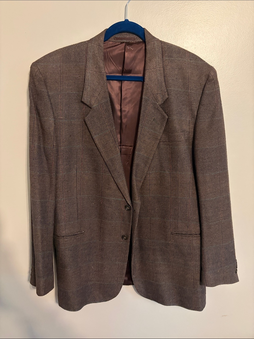 Men's Brown Windowpane Sport Coat Blazer